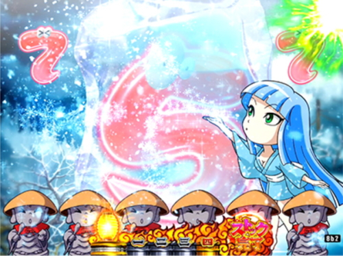 パチンコPおばけらんど2022の雪ねえさんリーチ画像