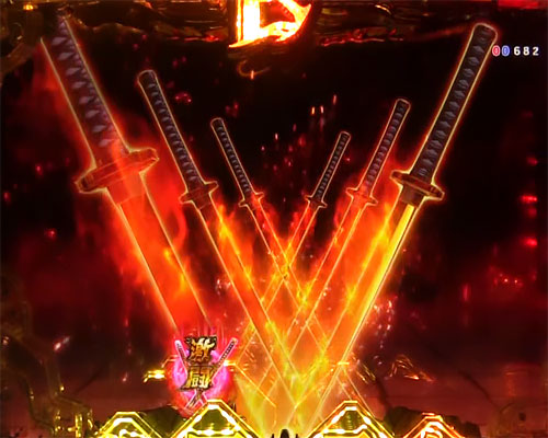 パチンコP戦国乙女 LEGEND BATTLEの刀剣連続予告