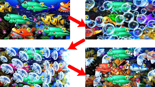 パチンコP大海物語4スペシャルのステップアップ、クラゲ画像