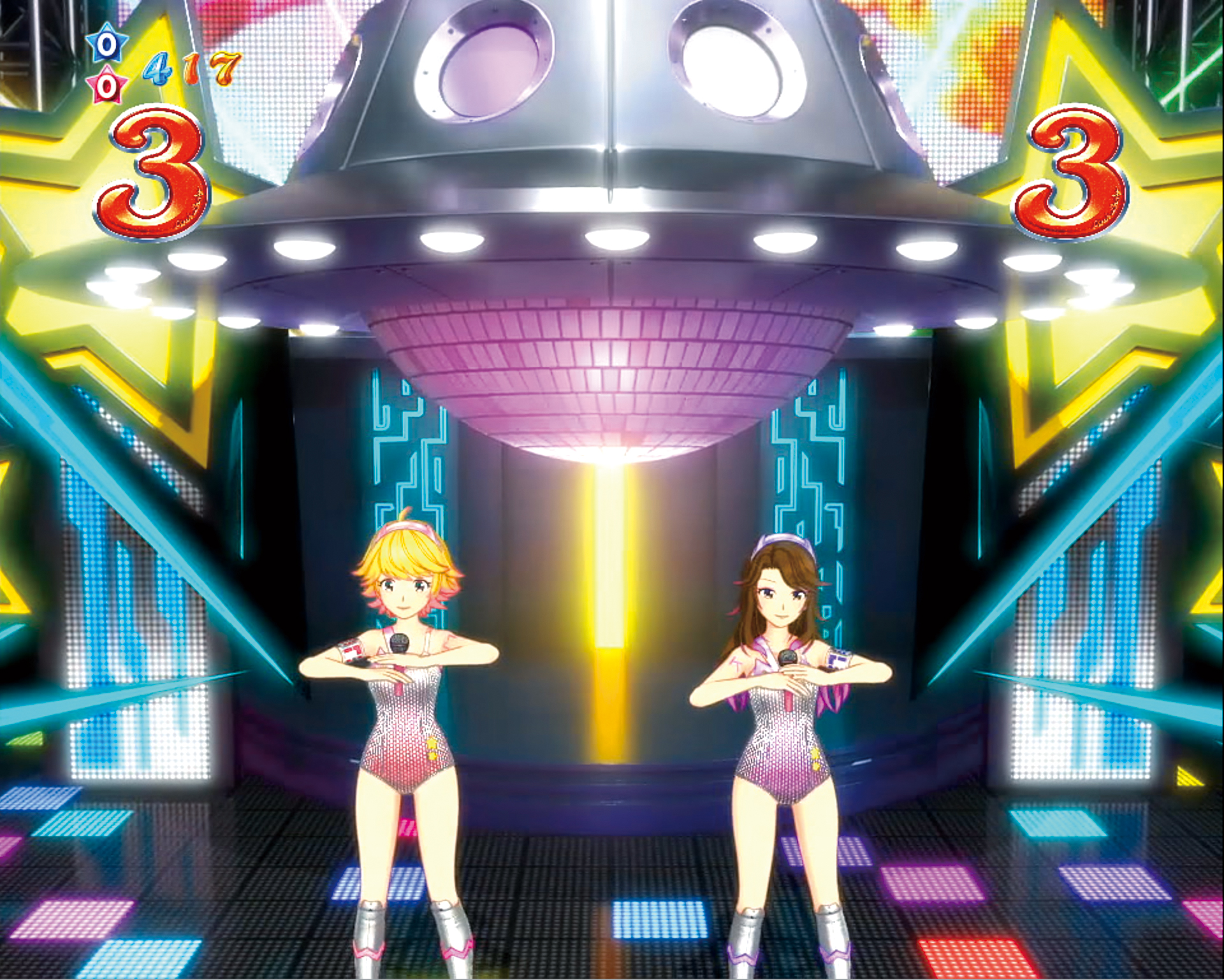 パチンコピンクレディーのUFOチャンスリーチ突入の画像