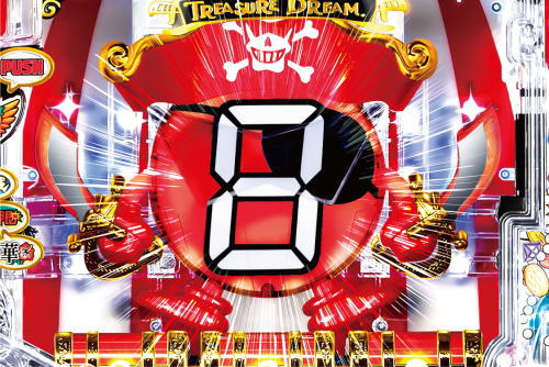 パチンコPパイレーツオブダイナマイトキングのマイト君赤発光