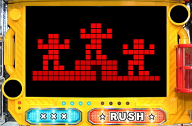 パチンコPパトラッシュV(RED)のボタン予告画像