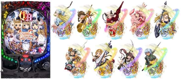 パチンコPクイーンズブレイド3 レイナVer.の筐体図柄画像