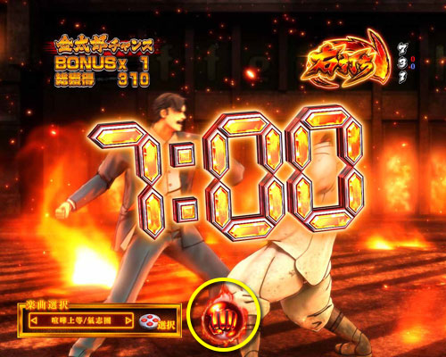 パチンコPサラリーマン金太郎の保留表示予告:赤