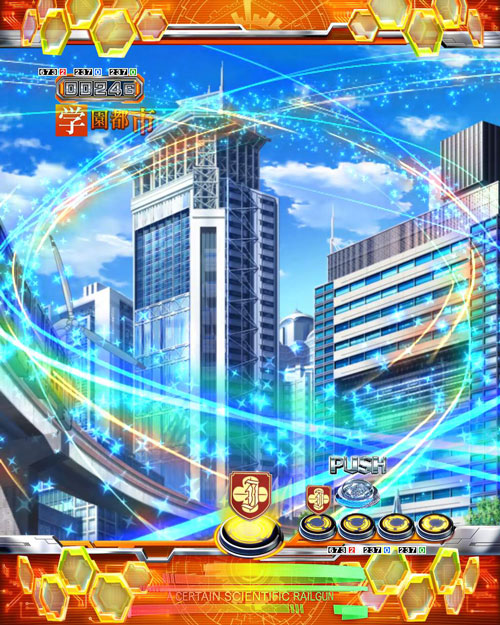 パチンコPとある科学の超電磁砲のキャラクター保留変化予告:ボタン