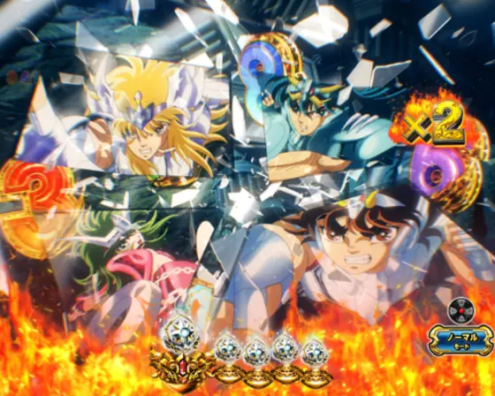 パチンコP聖闘士星矢 超流星LIGHTのBGMステップアップ予告