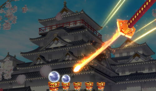 ぱちんこ戦国コレクションBLACKの保留変化予告の画像