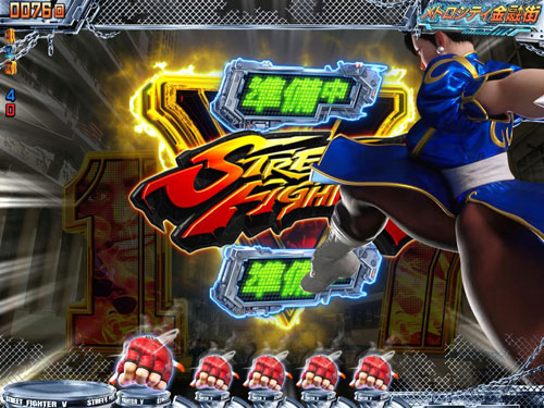 パチンコPストリートファイターVのキャラクター変動変化予告:タイマー付き