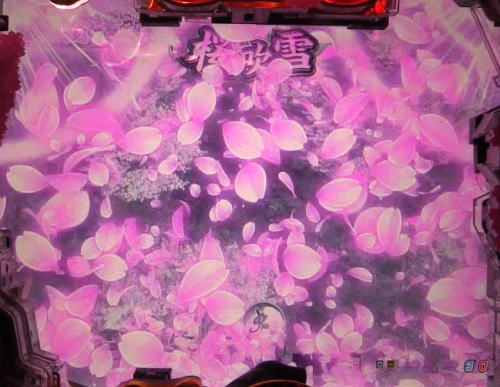 パチンコP新鬼武者 DAWN OF DREAMSの桜吹雪予告開始