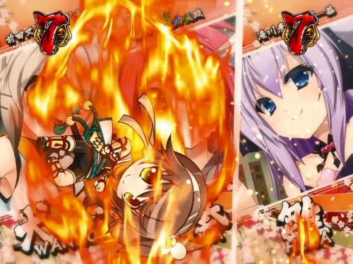 パチンコP戦国†恋姫 Vチャージverのミニキャラスターダスト予告