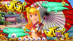 パチンコPスーパー海物語IN JAPAN2金富士 199Ver.マリン和傘リーチの画像