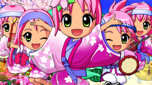 パチンコPスーパー海物語 IN 沖縄5 桜ver.199のミニキャラジャンプの画像