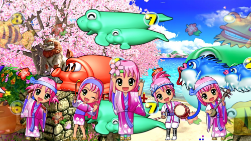 パチンコPスーパー海物語 IN 沖縄5 桜ver.199のミニキャラ5人の画像