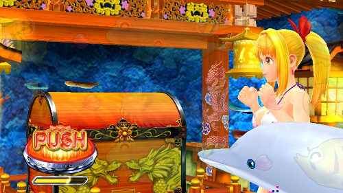 パチンコPAスーパー海物語 IN 沖縄5 夜桜超旋風 99ver.のマリンとイルカ