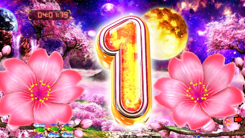 パチンコPAスーパー海物語 IN 沖縄5 夜桜超旋風 99ver.のラッシュ中のカウントダウン