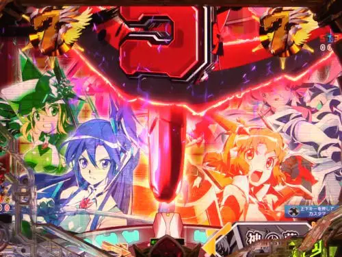 パチンコPフィーバー戦姫絶唱シンフォギア3 黄金絶唱のノーマルリーチ中背景チャンスアップ