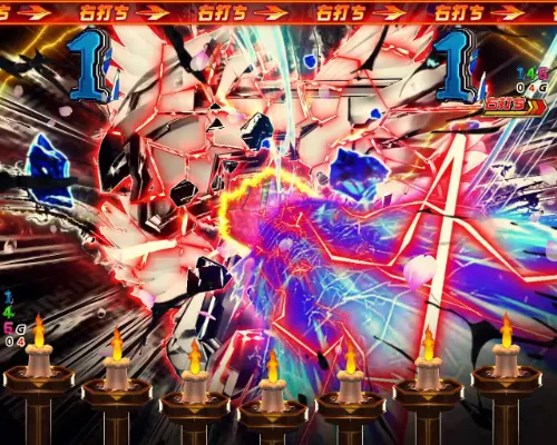 パチンコPフィーバー戦姫絶唱シンフォギア3 黄金絶唱の翼モード中リーチ図柄煽り画像