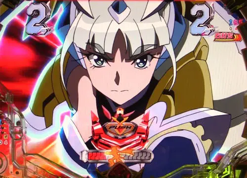 パチンコPフィーバー戦姫絶唱シンフォギア3 黄金絶唱のボタンプッシュ時Vストック