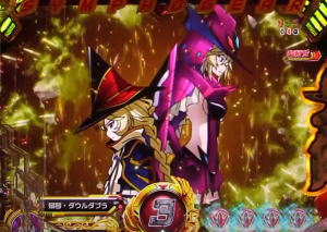 Pフィーバー戦姫絶唱シンフォギア2 1/77ver.のシンフォギアチャンス中のキャロル選択時画像