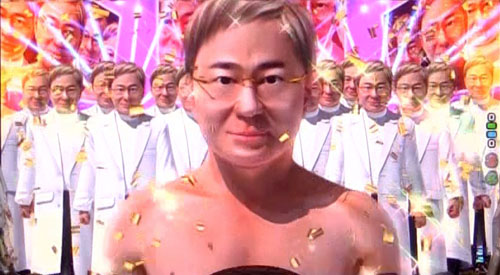 パチンコPyes!高須クリニック～超整形BLACK～のサイバランプ予告:復活演出