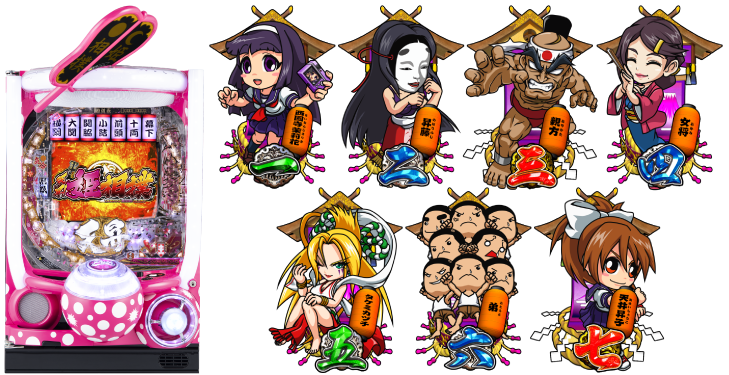 パチンコP天昇！姫相撲の筐体図柄画像