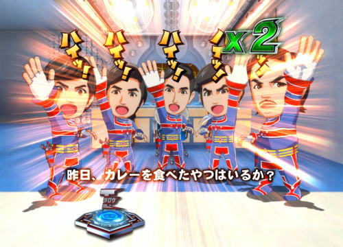パチンコぱちんこ ウルトラマンタロウ2の隊員全員挙手