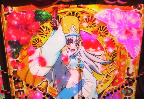 パチンコPうまい棒4500～10500のハイビスカス点灯