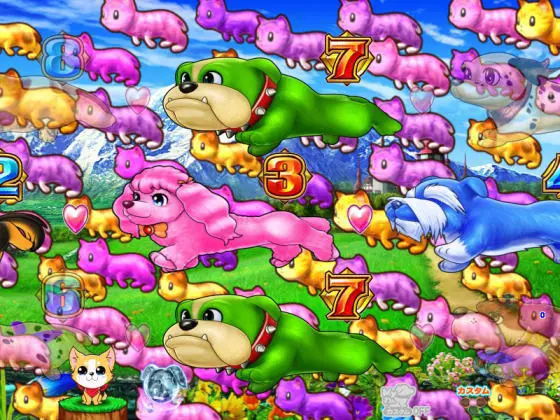 パチンコPわんニャンアドベンチャーの猫群