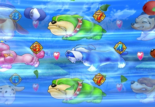 パチンコPAわんわんパラダイスVのわんわんモード突風リーチの画像