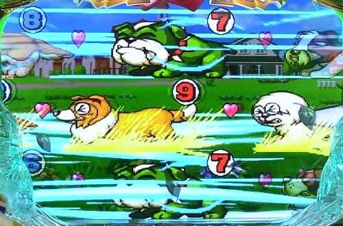 パチンコPAわんわんパラダイスVの初代モード突風リーチの画像