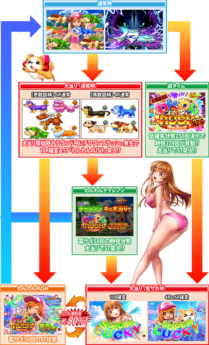 PAわんわんパラダイスVのゲームフロー