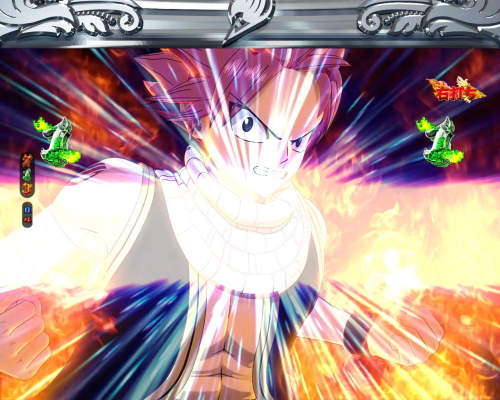 パチンコPA FAIRY TAIL2 JWAのテンパイ時ロゴ落下予告画像