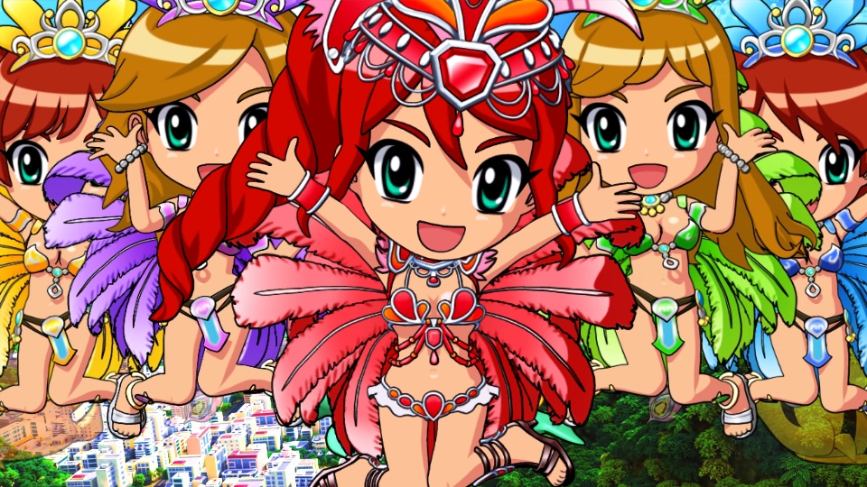 パチンコPAギンギラパラダイス 夢幻カーニバル 強99ver.のミニキャラサンバ画像