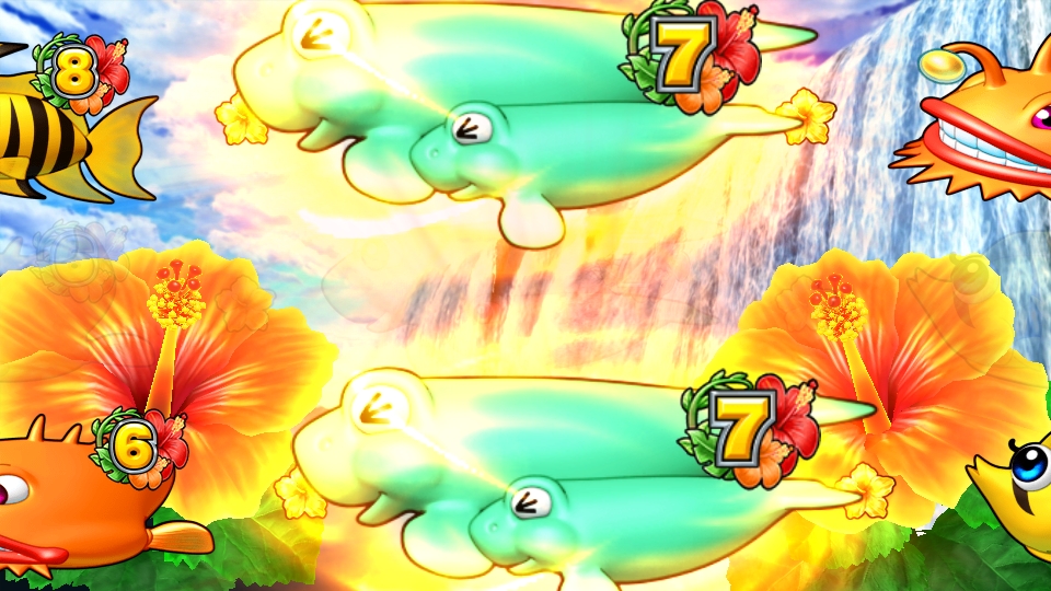 パチンコPAギンギラパラダイス 夢幻カーニバル 強99ver.の滝変化リーチ画像