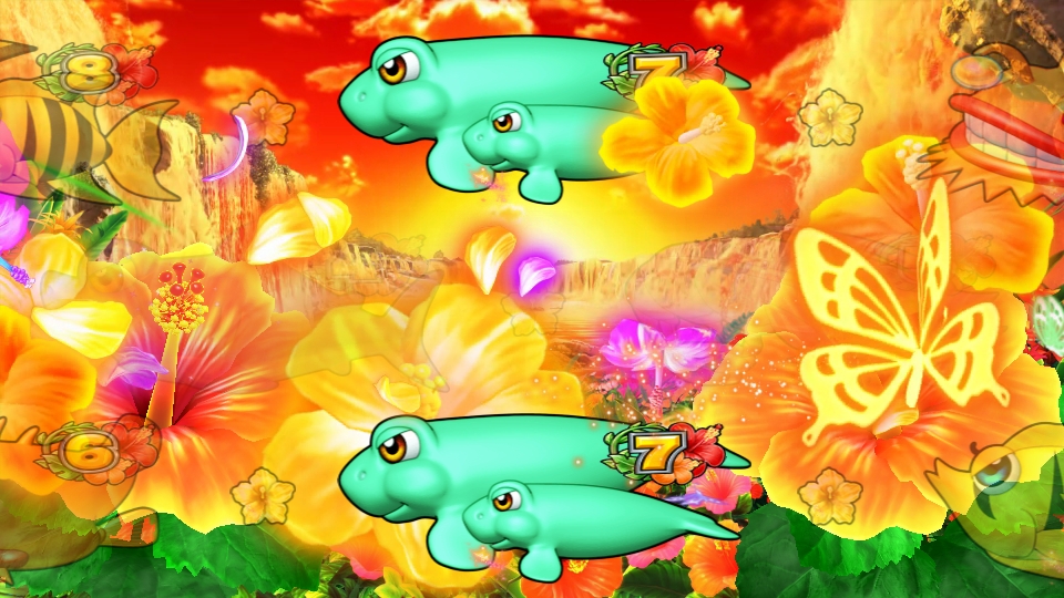 パチンコPAギンギラパラダイス 夢幻カーニバル 強99ver.のハイビスカスリーチ画像