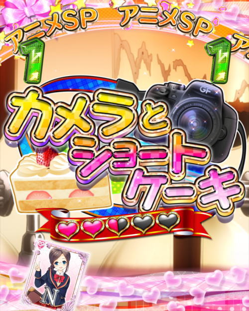 パチンコPAガールフレンド（仮）のカメラとショートケーキ