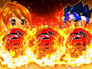 パチンコPA元祖大工の源さんの炎の全回転リーチの画像