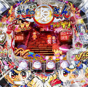 パチンコPA元祖大工の源さんの盤面フラッシュ予告の画像