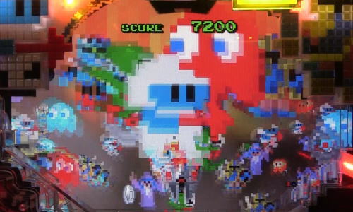 パチンコPAナムココレクション89ver.のボタン演出巨大パックマン落下後