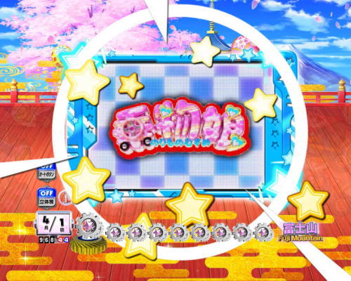 PAぱちんこ乗物娘77ver.の巨大モニター演出画像