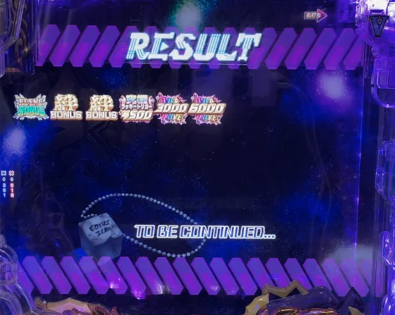リザルト画面 TO BE CONTINUED表示
