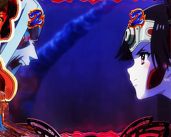 海門決戦リーチ中の液晶画面