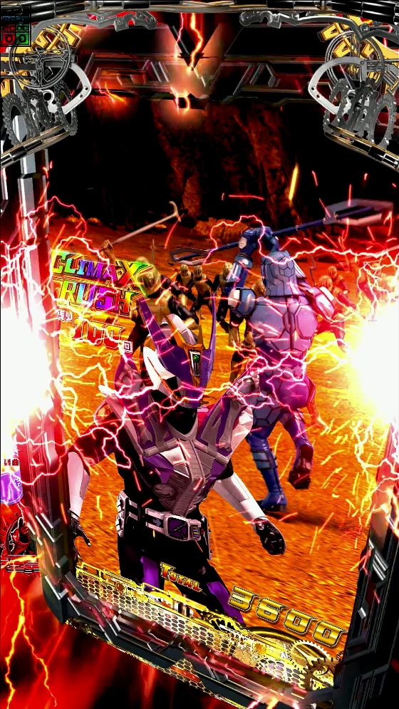 パチンコe仮面ライダー電王 デカヘソ239の画面シェイク予告画像