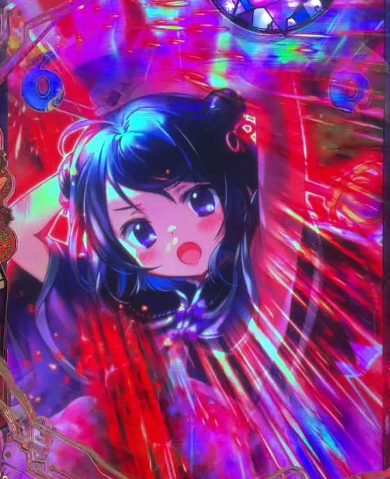 パチンコeマギアレコード 魔法少女まどか☆マギカ外伝の魔法少女SPSPリーチ赤カットイン画像