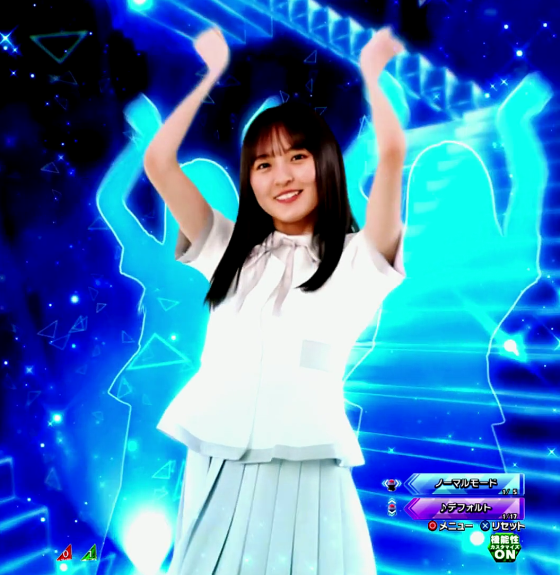パチンコe 乃木坂46 Ⅱ SWEET Versionのダンスステップアップ予告