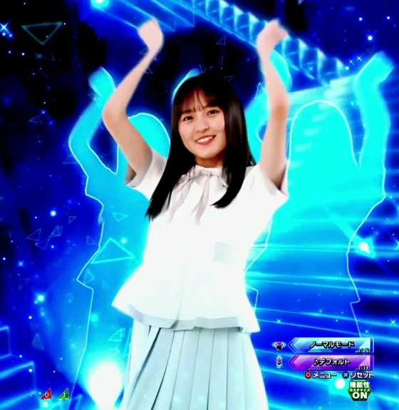 パチンコe 乃木坂46 Ⅱ SWEET Versionのダンスステップアップ予告