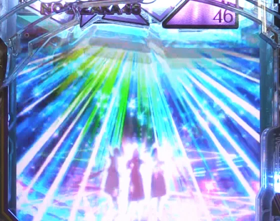 パチンコe 乃木坂46 Ⅱ SWEET Versionのロゴフラッシュ予告