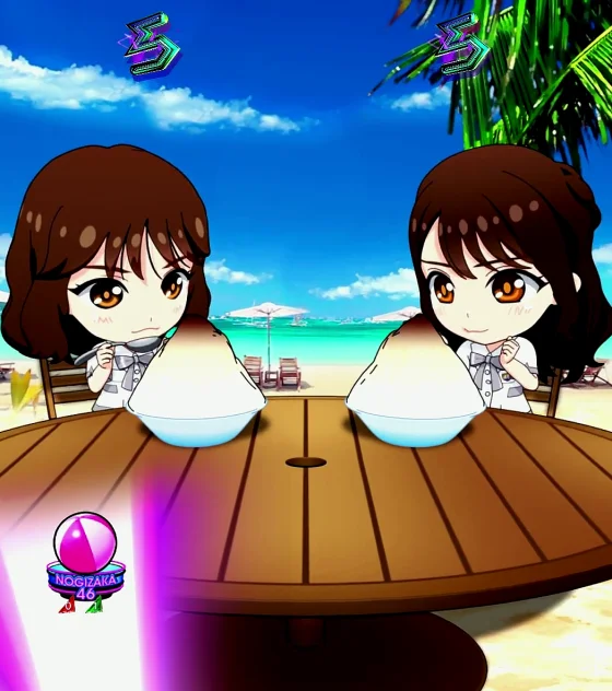 パチンコe 乃木坂46 Ⅱ SWEET Versionのかき氷リーチ
