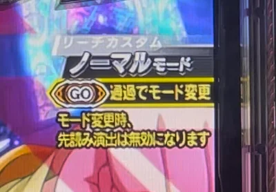 通常時のリーチカスタム画面