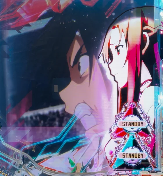 パチンコeソードアート・オンライン 閃光の軌跡 99Ver.の血盟DUELボタン2個画像